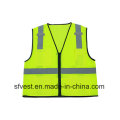 Gilet de sécurité réfléchissant fluorescent en maille 100 % polyester